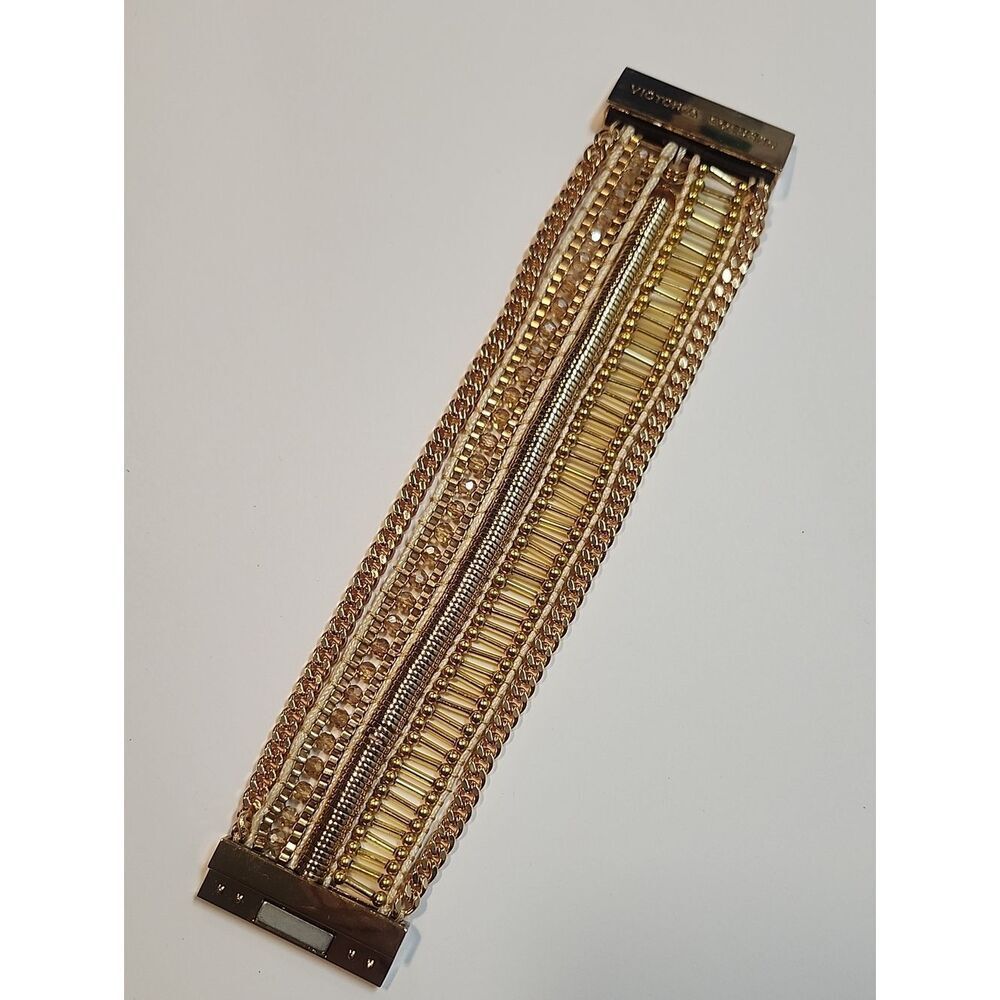 Victoria Emerson Multi Row Chain Beaded Bracelet